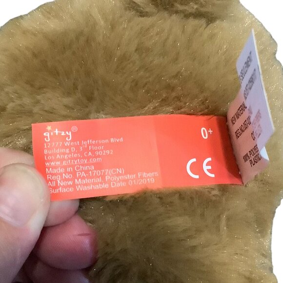 GITZY Puppy Dog with Bunny Ears Plush Stuffed Animal Toy Easter 8.5" Polka Dot - Picture 4 of 8